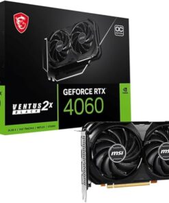 MSI GeForce RTX 4060 Ventus 2X Black 8G OC Graphics Card -NVIDIA RTX 4060, 8 GB GDDR6 Memory, 17 Gbps, PCIe 4.0, DLSS3